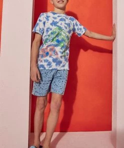 M&Co Blue Camo Splice Shorts