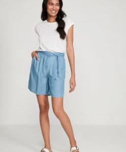 M&Co Blue Tencel Denim Shorts