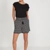 M&Co Black Geo Print Crinkle Shorts