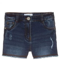 M&Co Blue OG Mid Wash Frey Hem Denim Shorts