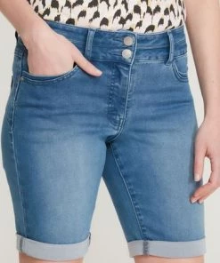 M&Co Blue Lift And Shape Mid Length Denim Shorts 9 M&Co Blue Lift And Shape Mid Length Denim Shorts -M&Co Sales Shop unnamed file 877