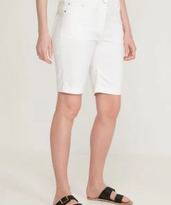 M&Co White Mid Length Denim Shorts