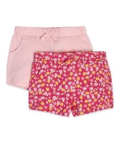 M&Co Pink Ditsy Floral Shorts 2 Pack