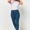 M&Co Blue Lift And Shape Straight Leg Jeans