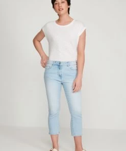 M&Co Blue Petite Supersoft Slim Cropped Jeans