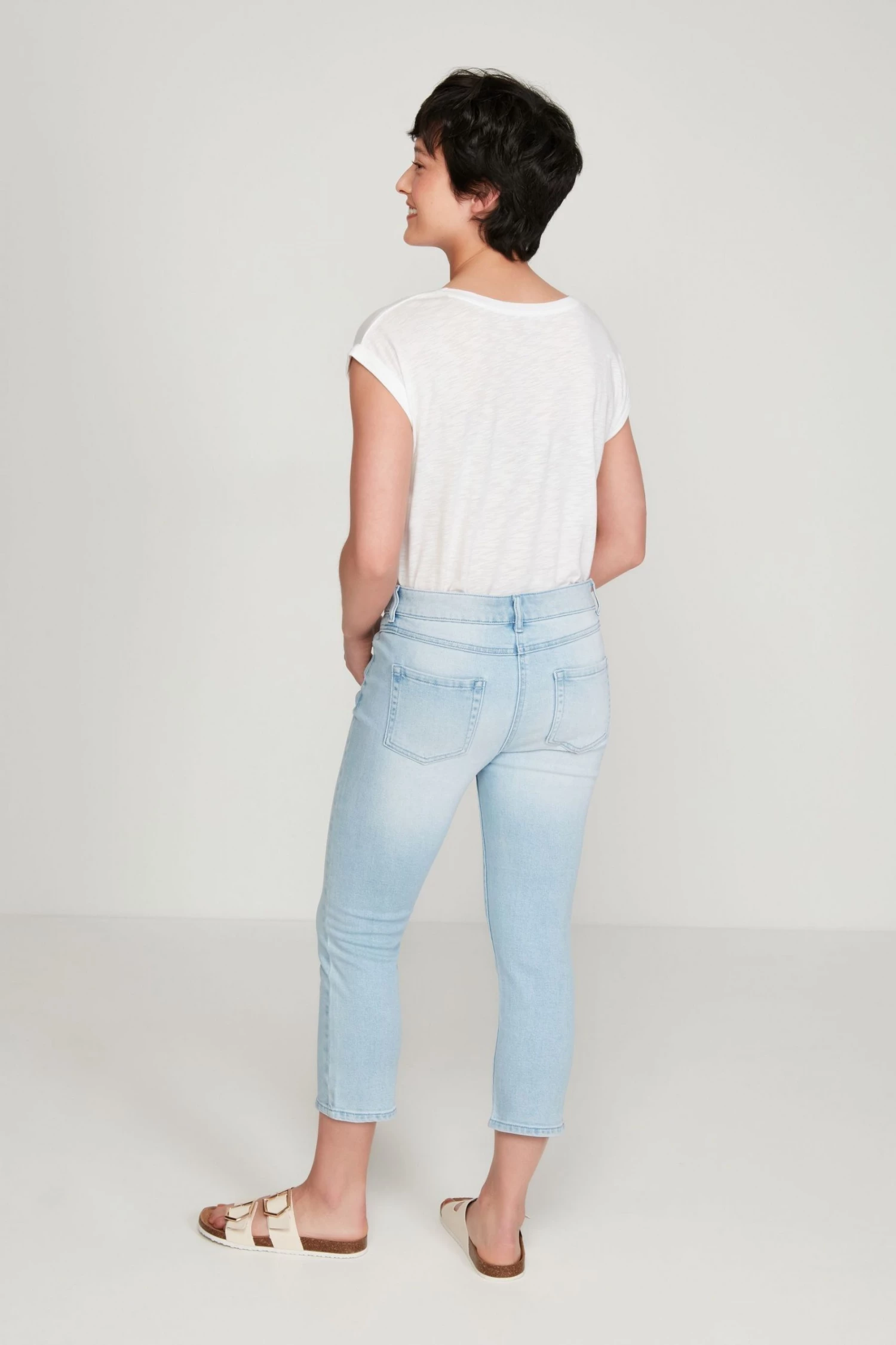 M&Co Blue Petite Supersoft Slim Cropped Jeans 4 M&Co Blue Petite Supersoft Slim Cropped Jeans - Image 2