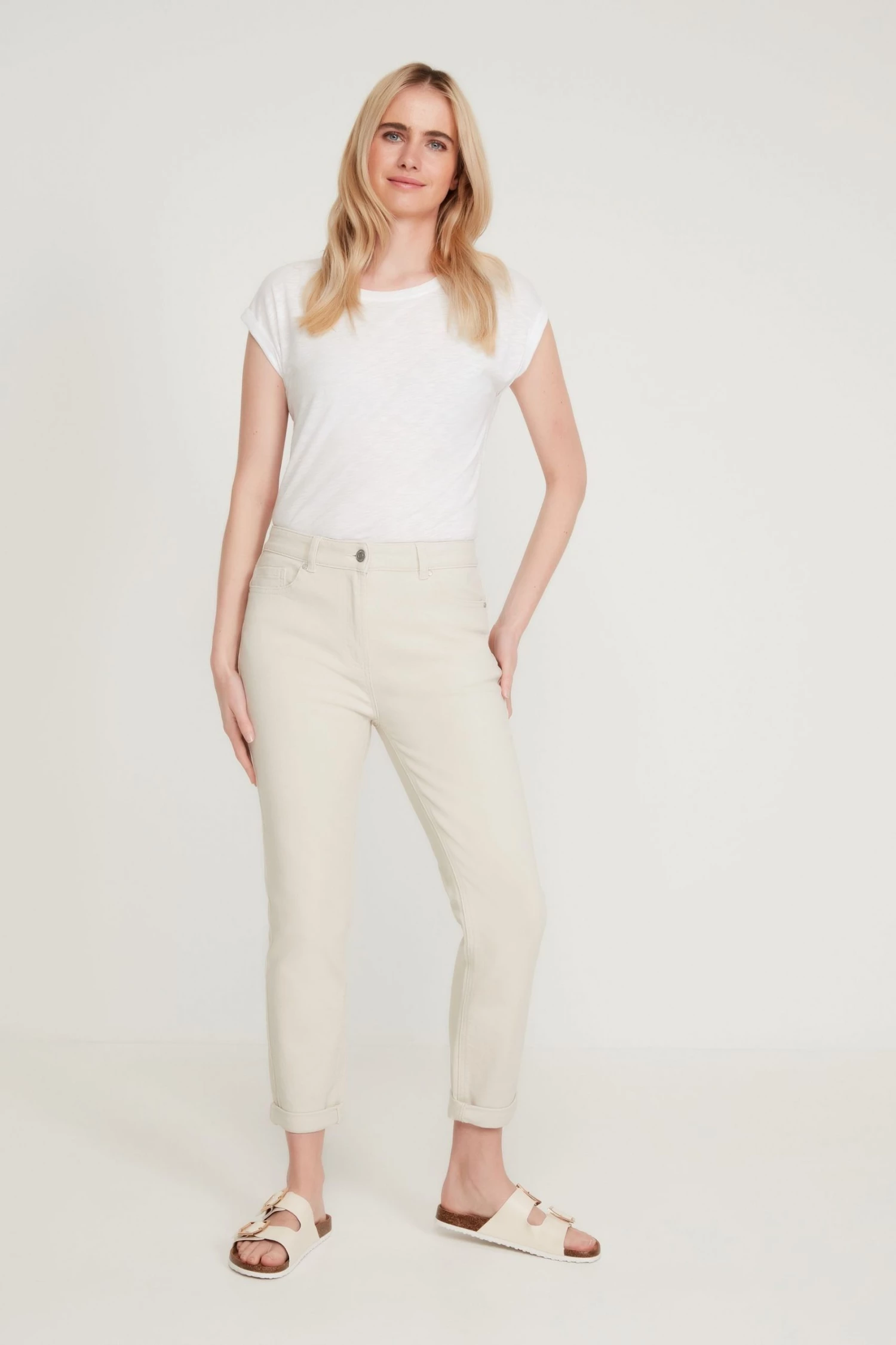 M&Co Cream Mom Jeans 7 M&Co Cream Mom Jeans - Image 5